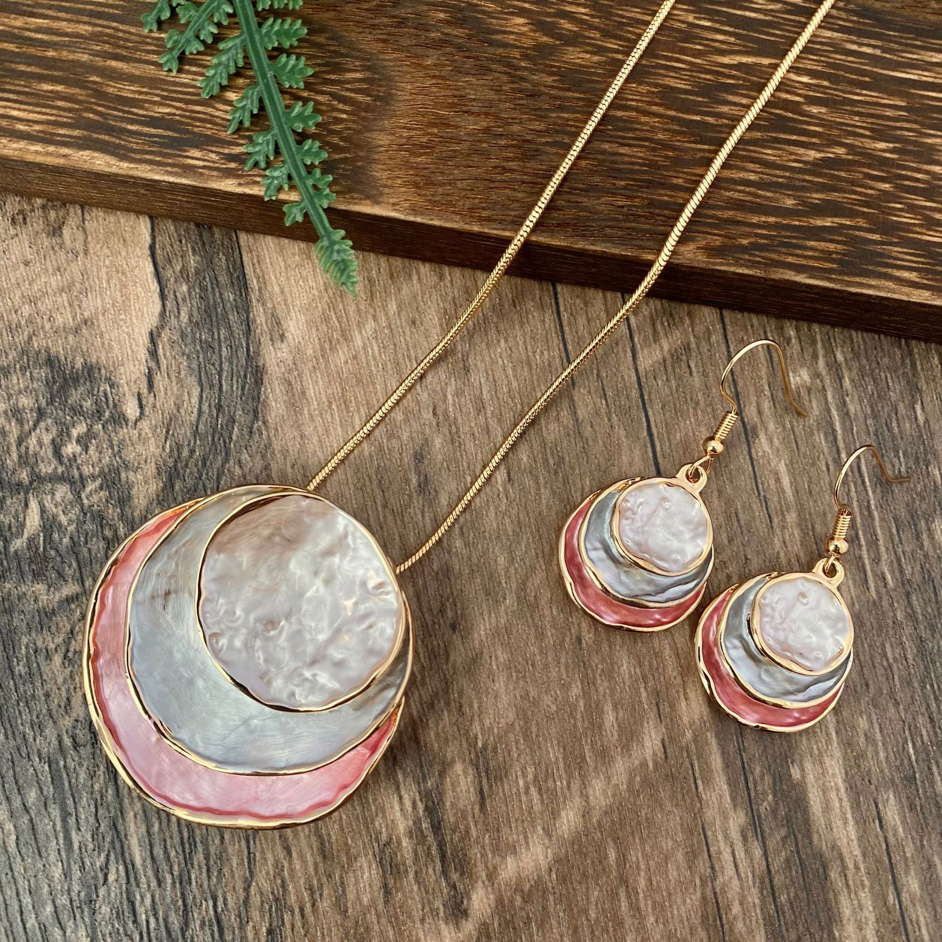 Wholesale Bohemian Colorful Hoop Hollow Dangle Earrings Set Necklaces